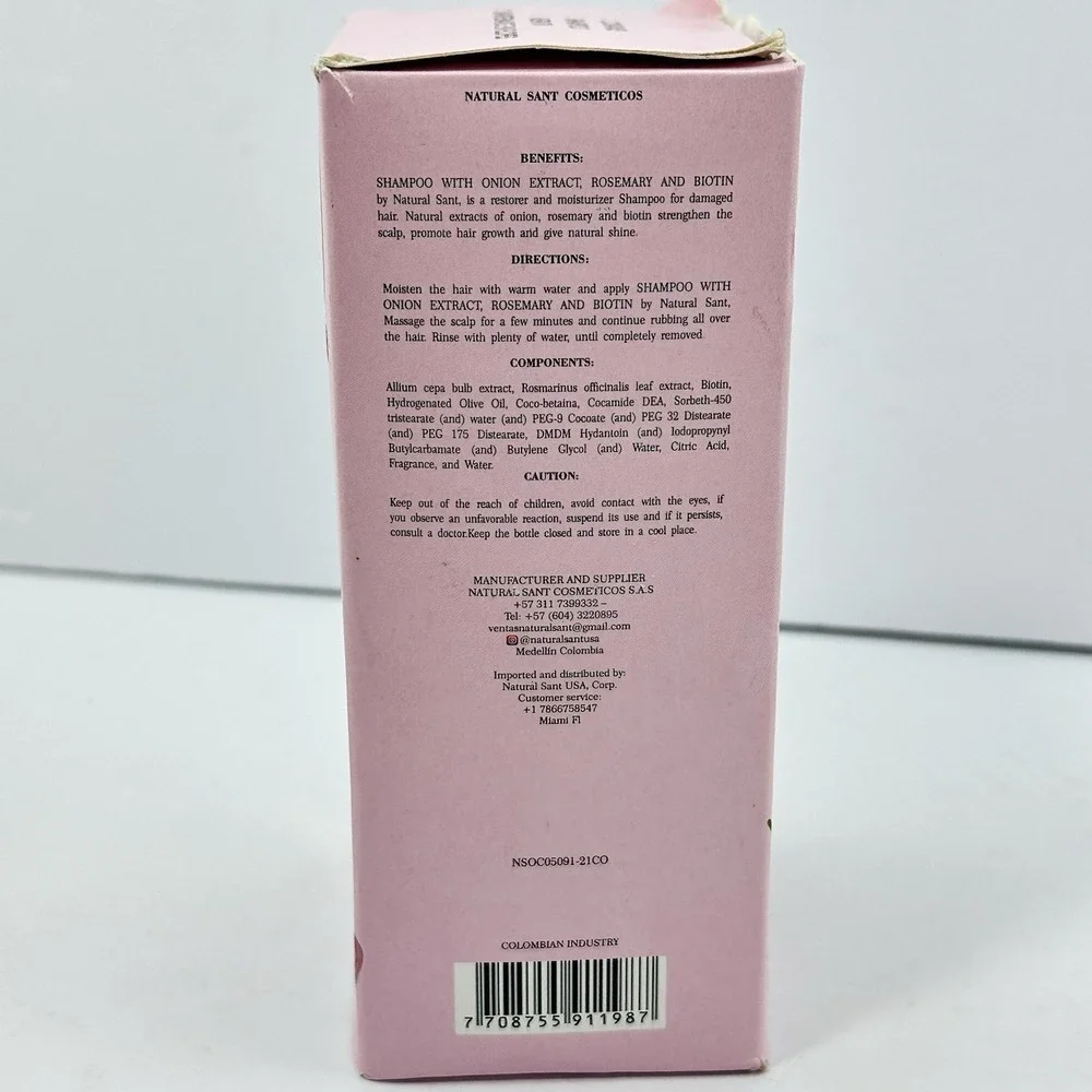 Natural Sant Onion Keratin Hair Treatment Set Shampoo + Treatment 120ml NIB